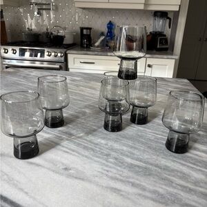Vintage 1960s Libby’s smoked space age drinking glasses set of eight